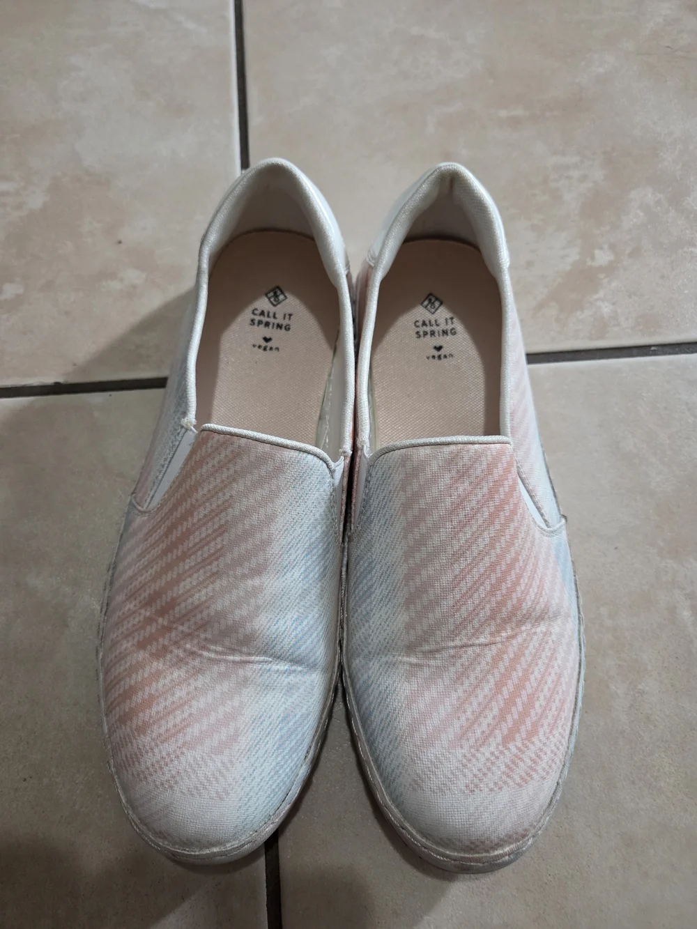Pastel Ombre Slip-On Sneakers - Peach & Light Blue
